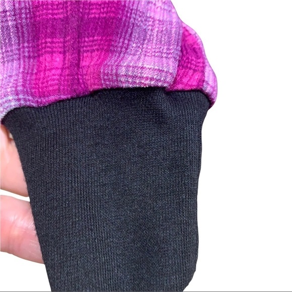 Juicy Couture Pink/White Plaid Boho Pullover Top Tie Neck Sz XS - Picture 5 of 8